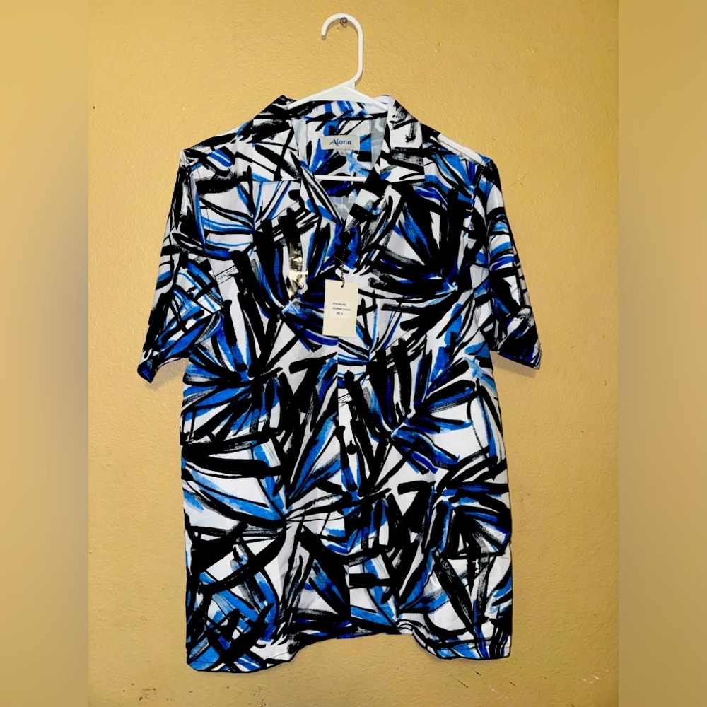 Men Blue Summer Style Shirt Size Small